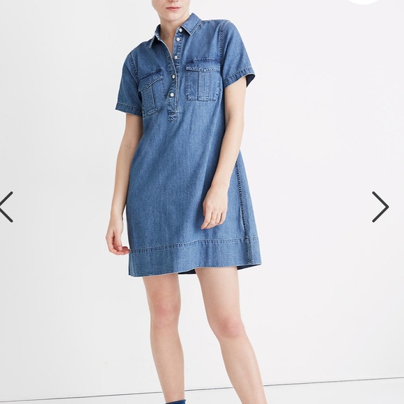 Madewell Dresses & Skirts - NEW • Madewell • Denim Popover Shirt Dress Blue XS